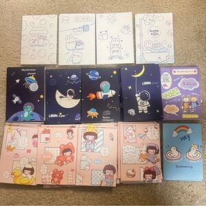 Set of 10 Cute Cartoon Notebooks